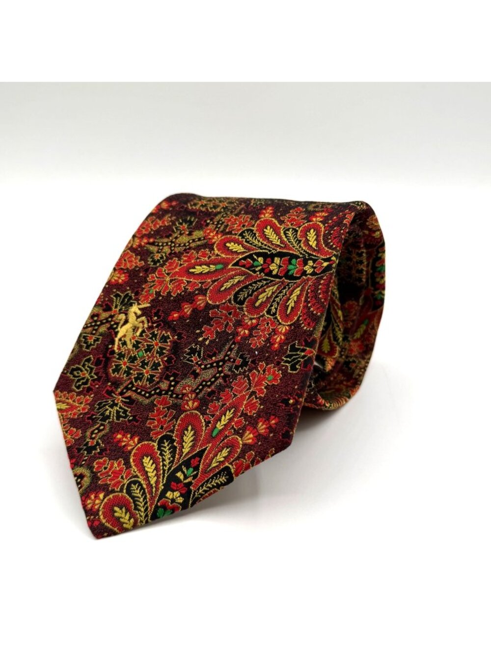 Vintage Bronzini for Leggett Ornate Multicolor Paisley Polyester Tie 55" x 4"